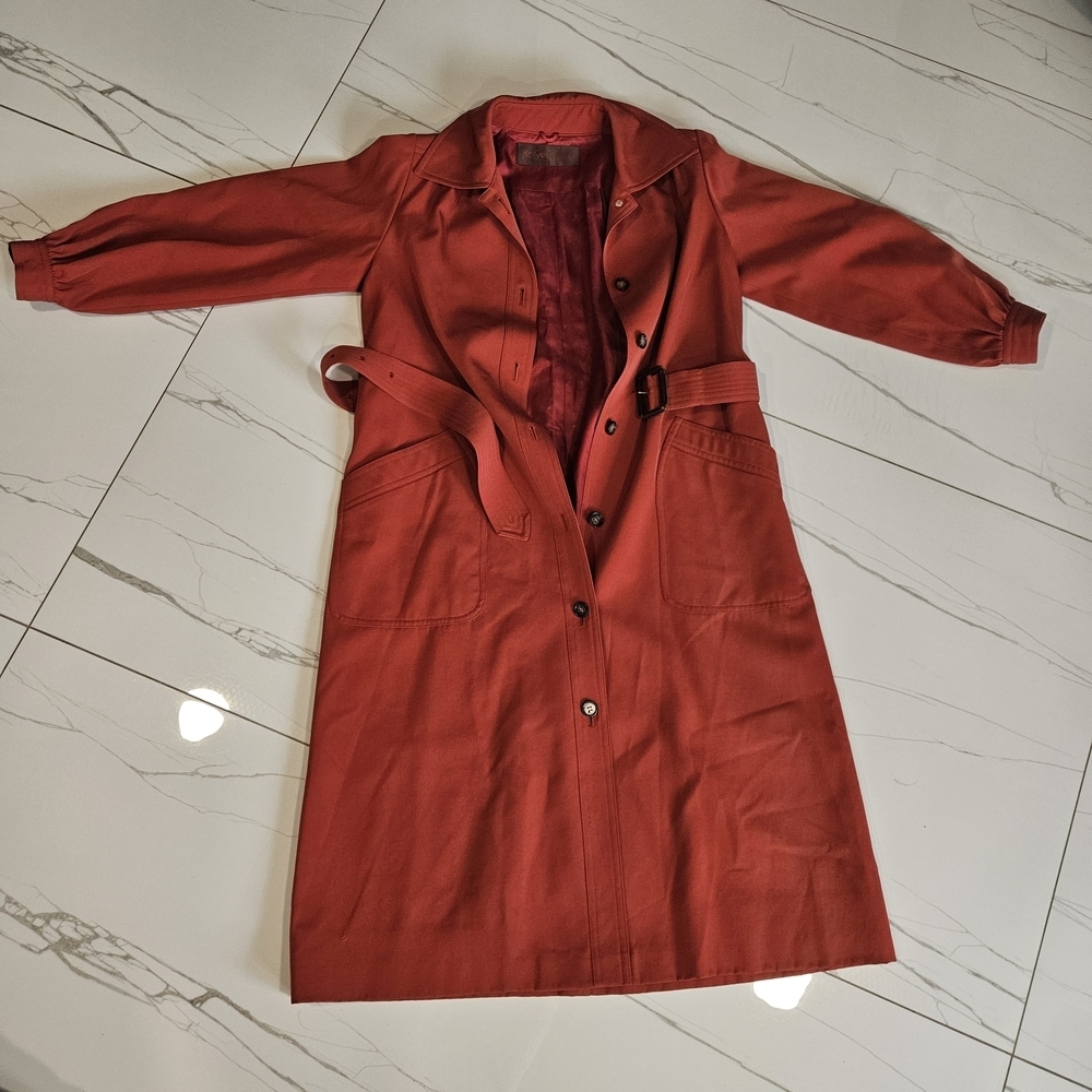 Yves Saint Laurent Coral Long Sleeve Dress with Belt - Picture 7 of 14